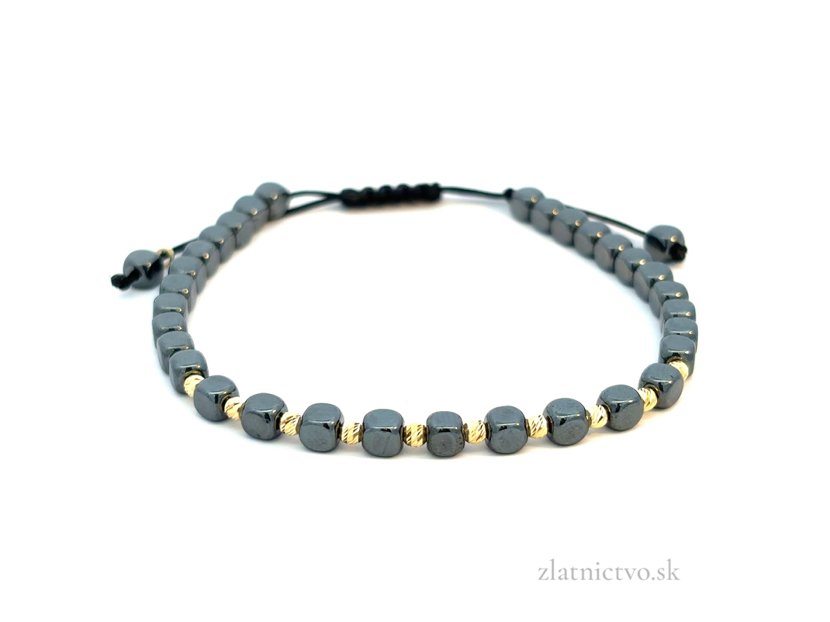 Zlatý šnúrkový náramok ZNS26401