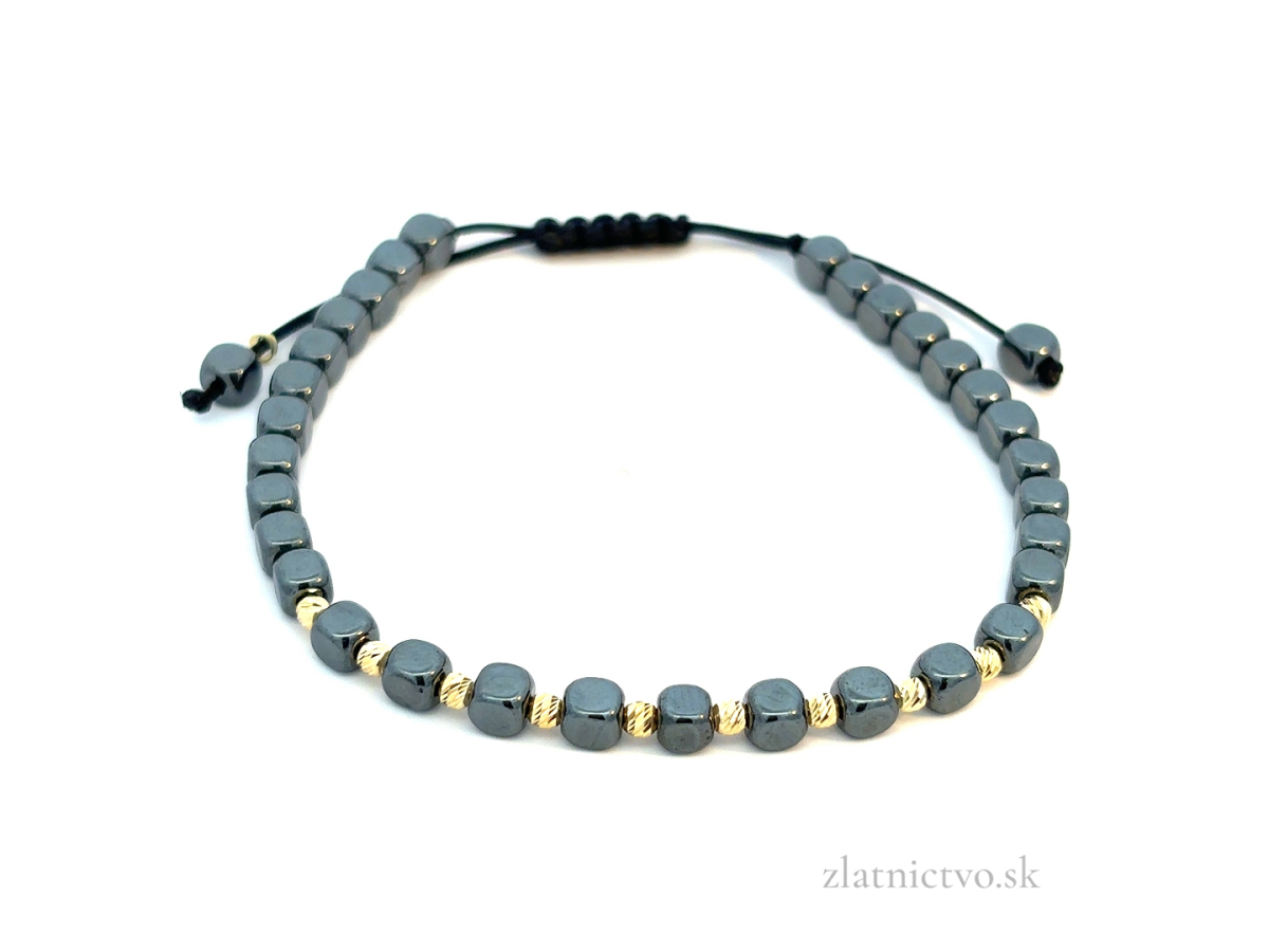 Zlatý šnúrkový náramok ZNS26401