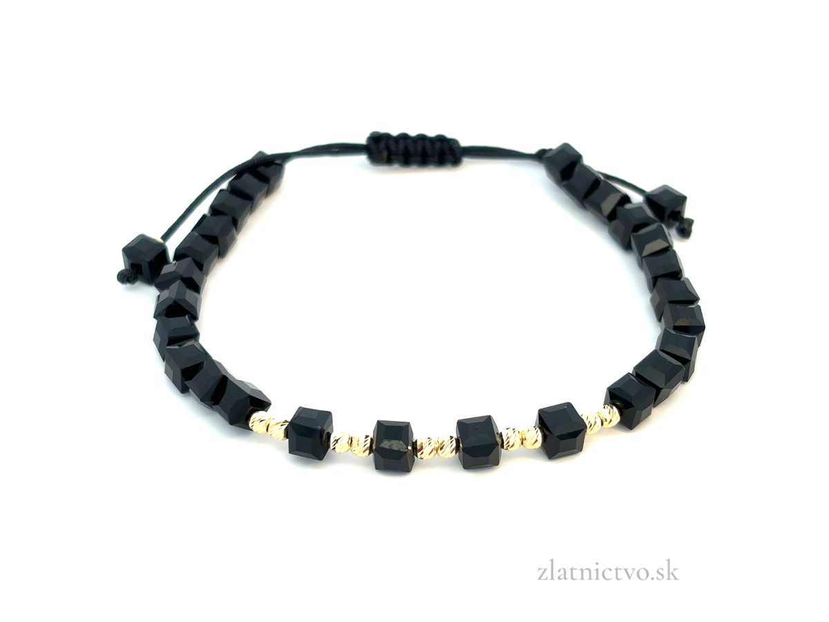 Zlatý šnúrkový náramok ZNS26406