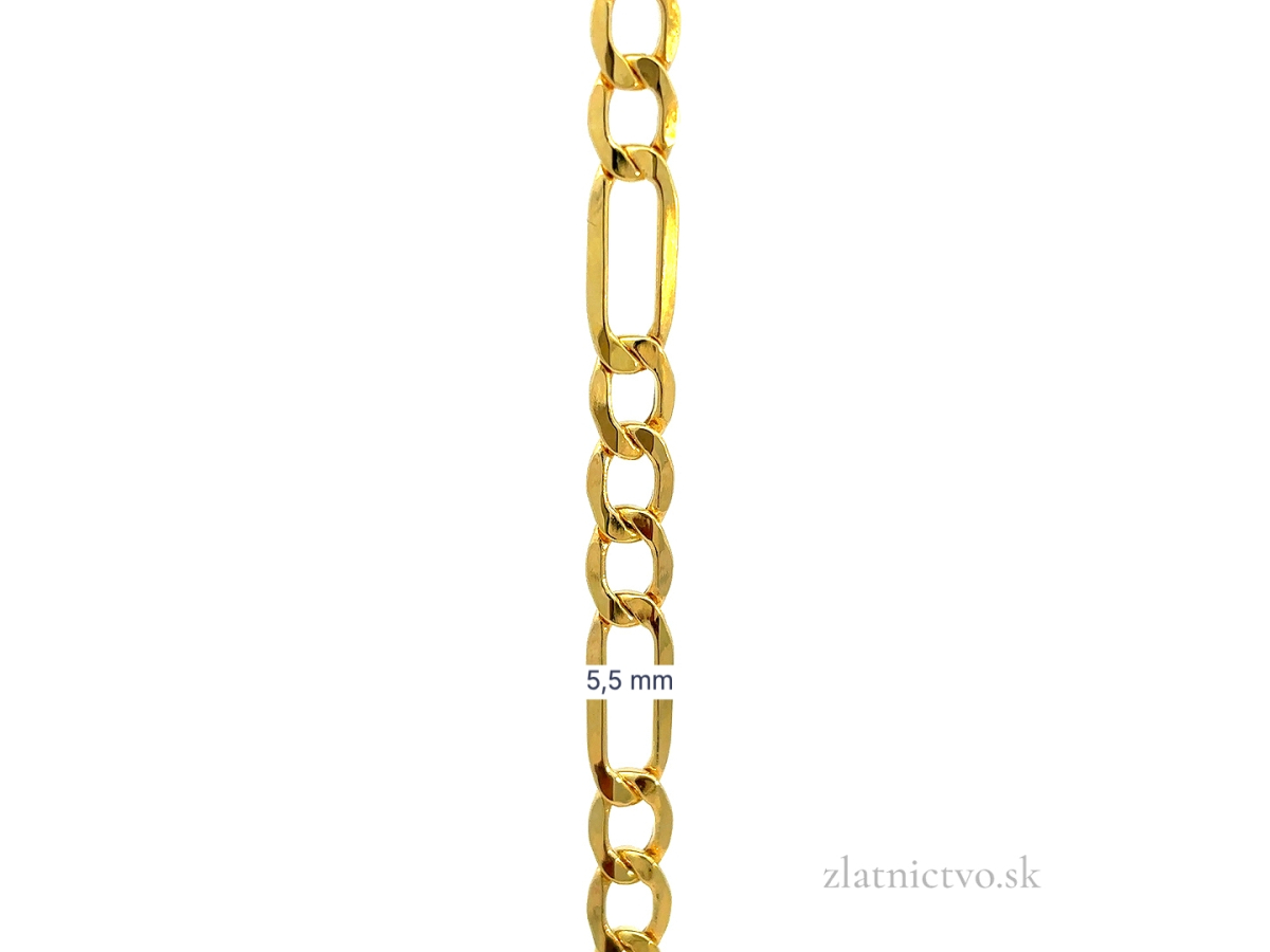 Zlatý náramok Figaro ZN26401