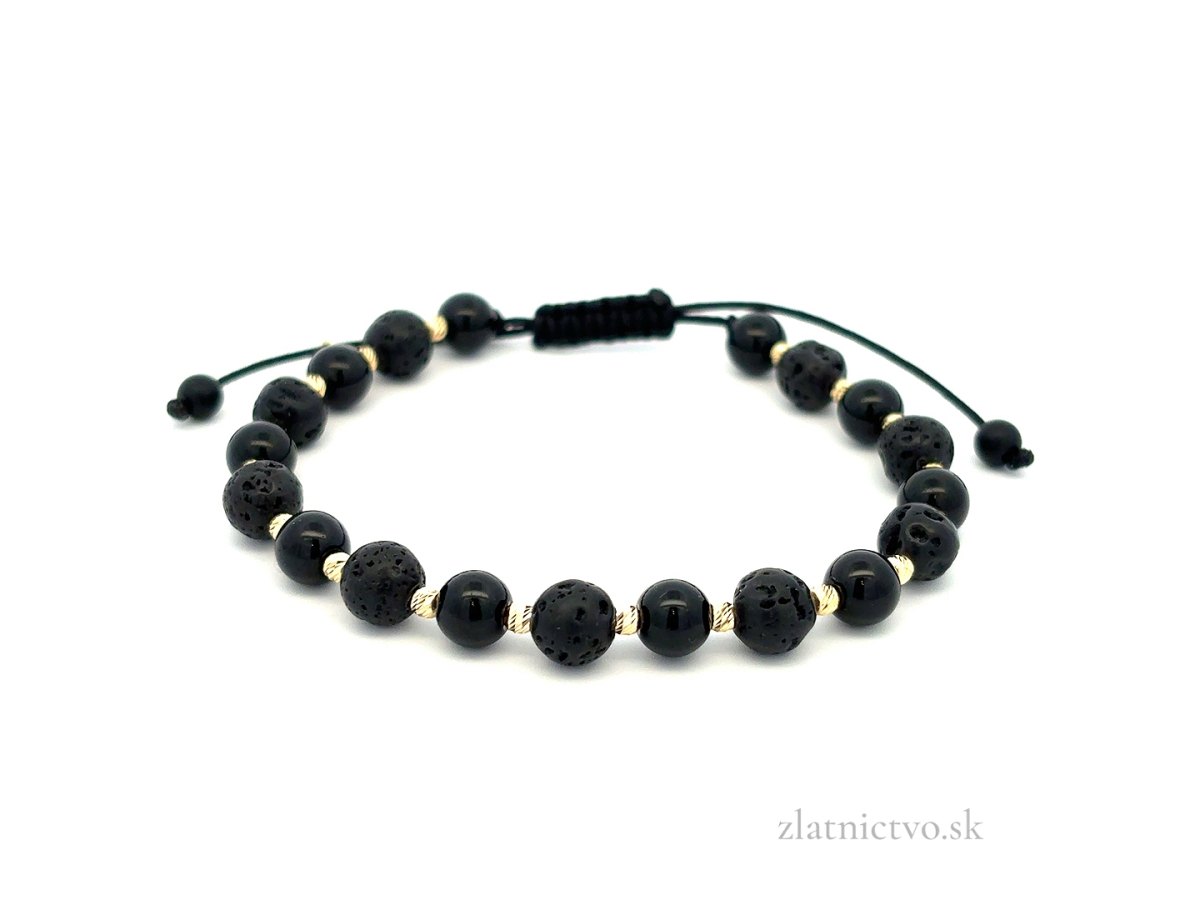 Zlatý šnúrkový náramok ZNS26413