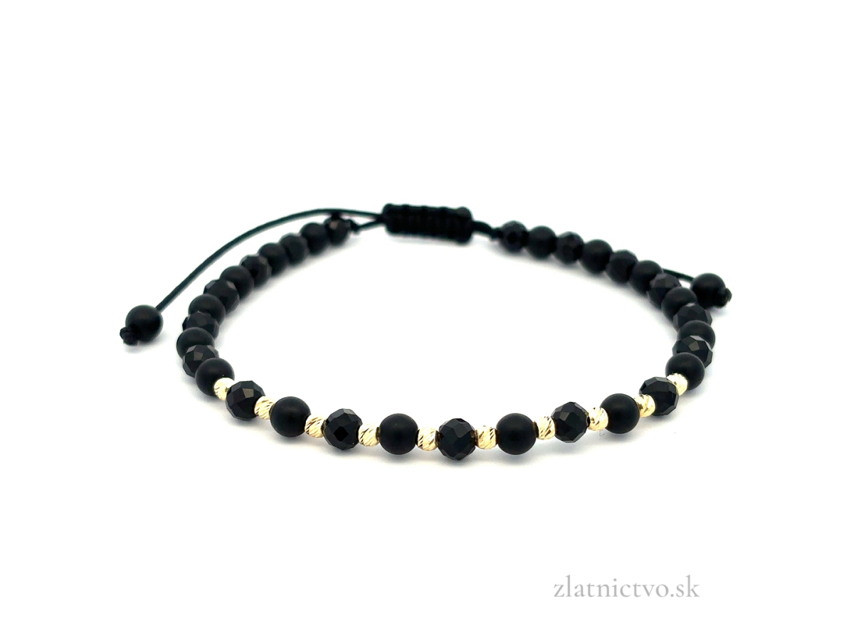 Zlatý šnúrkový náramok ZNS26415