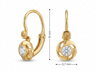 Zlaté detské náušnice DZN2602