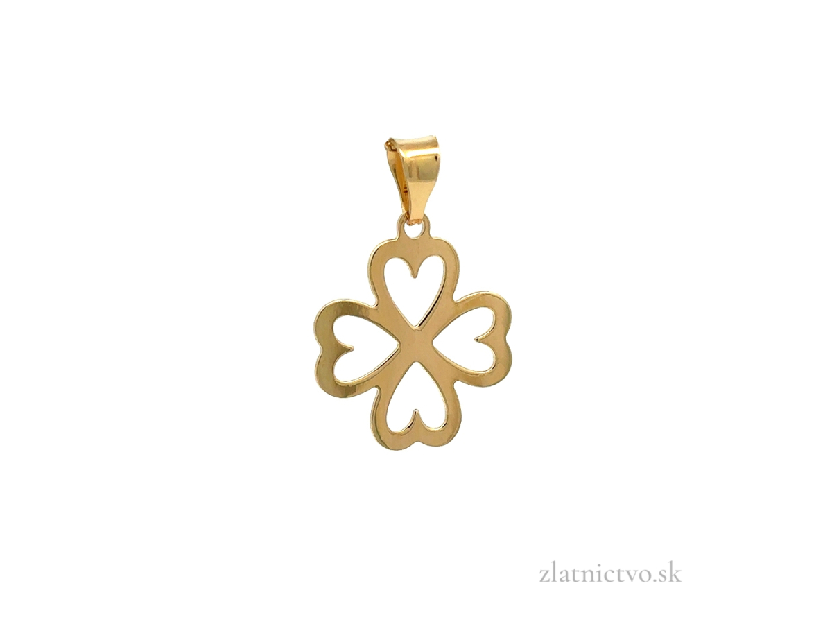 Zlatý prívesok štvorlístok PRI261006