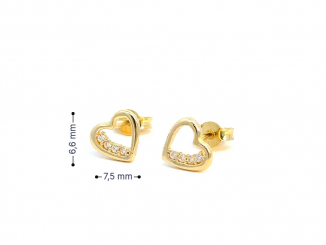 Zlaté náušnice srdiečka DOP26329