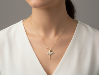 Zlatá retiazka s príveskom baletka RSP260209