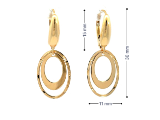 Zlaté visiace náušnice VZN26303