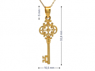 Zlatý prívesok kľúč PRI26310