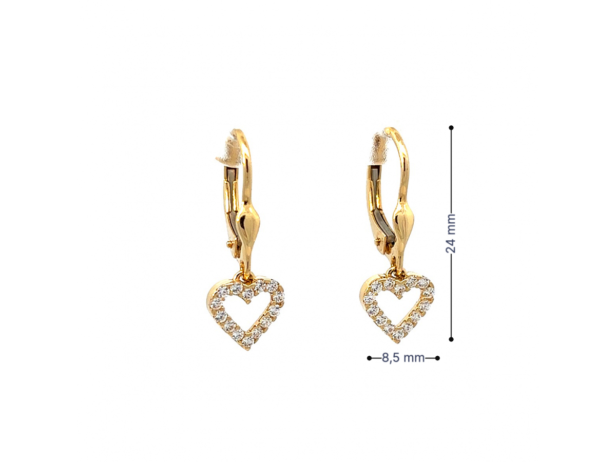 Zlaté visiace náušnice VZN24408