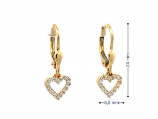 Zlaté visiace náušnice VZN24408