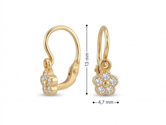 Zlaté detské náušnice DZN2609