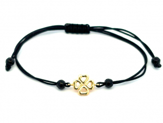 Zlatý šnúrkový náramok štvorlístok ZNS26306