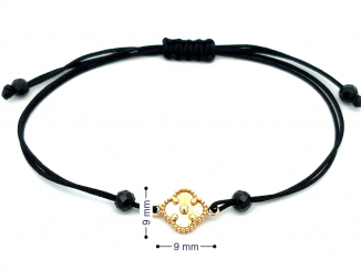 Zlatý šnúrkový náramok štvorlístok ZNS26307